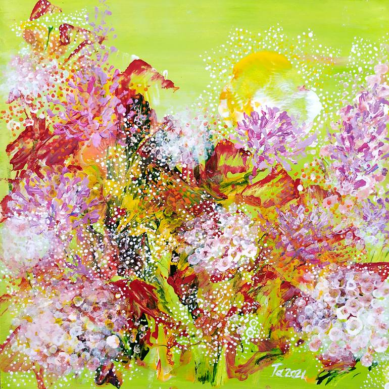 Original Abstract Expressionism Botanic Painting by Tetiana Chebrova