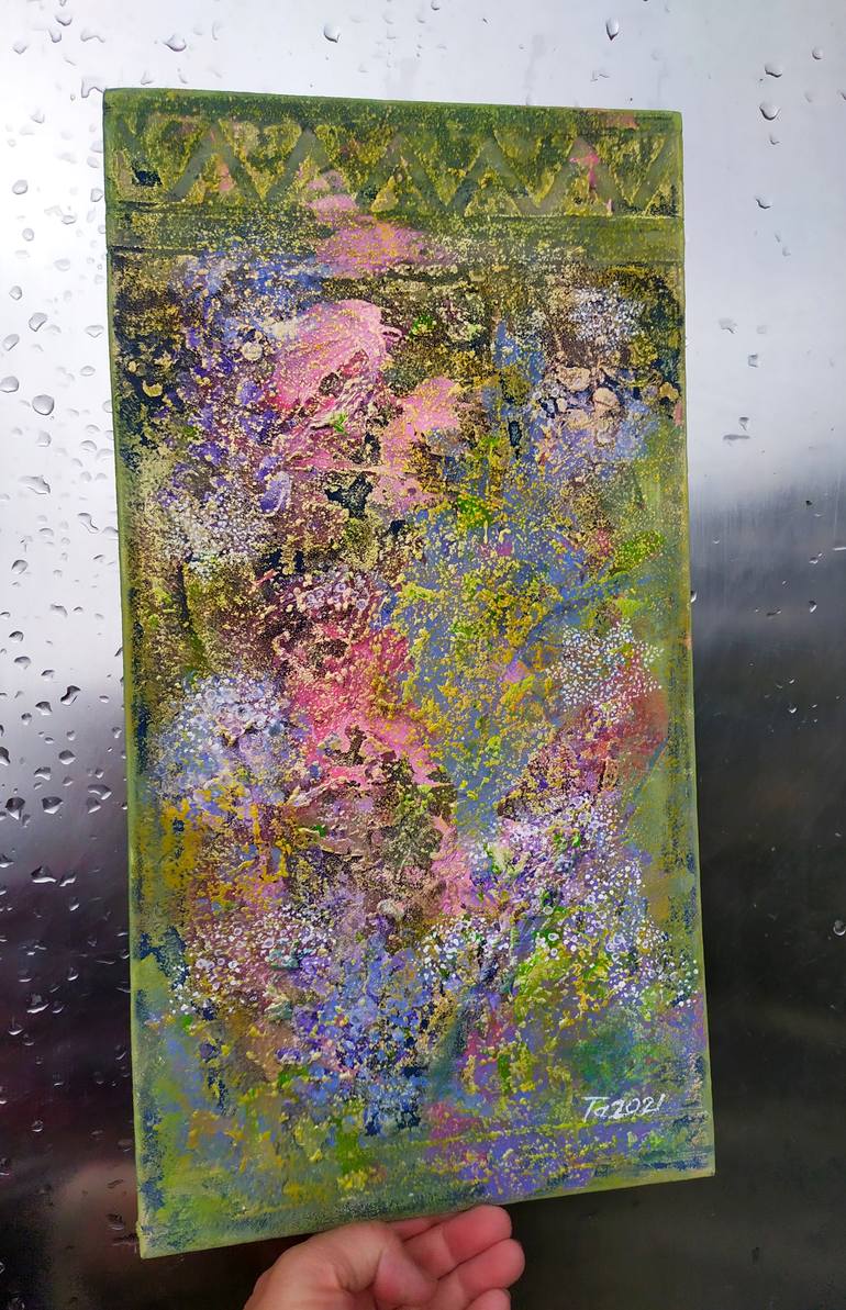 Original Abstract Garden Painting by Tetiana Chebrova