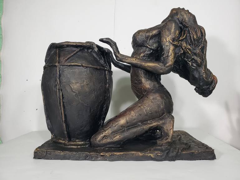 Original 3d Sculpture Women Sculpture by Olayinka Kasali