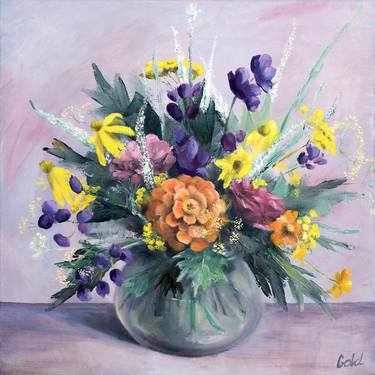 Original Fine Art Floral Paintings by Tanya Goldstein