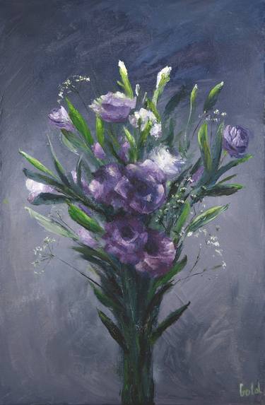 Bouquet with purple lisianthuses thumb