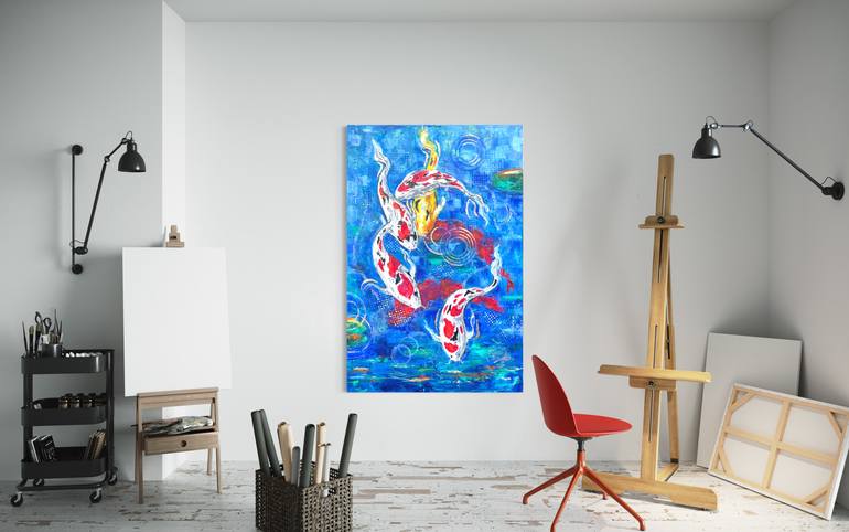 Original Art Deco Abstract Painting by Mouna Khalfi