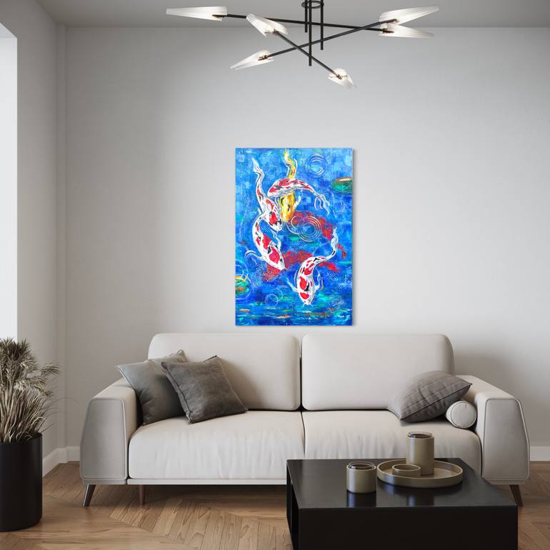 Original Art Deco Abstract Painting by Mouna Khalfi