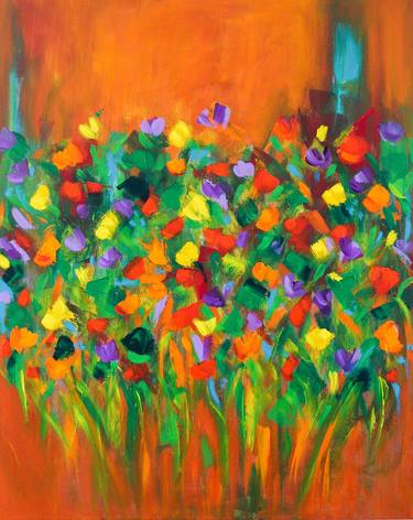 Original Abstract Floral Paintings by Roya Yazdi