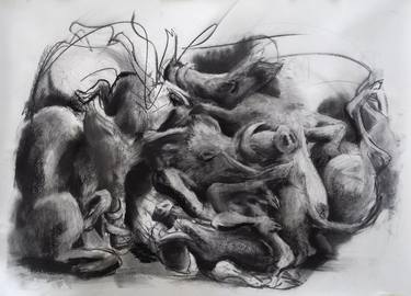 Original Expressionism Animal Drawings by Carl Nielson
