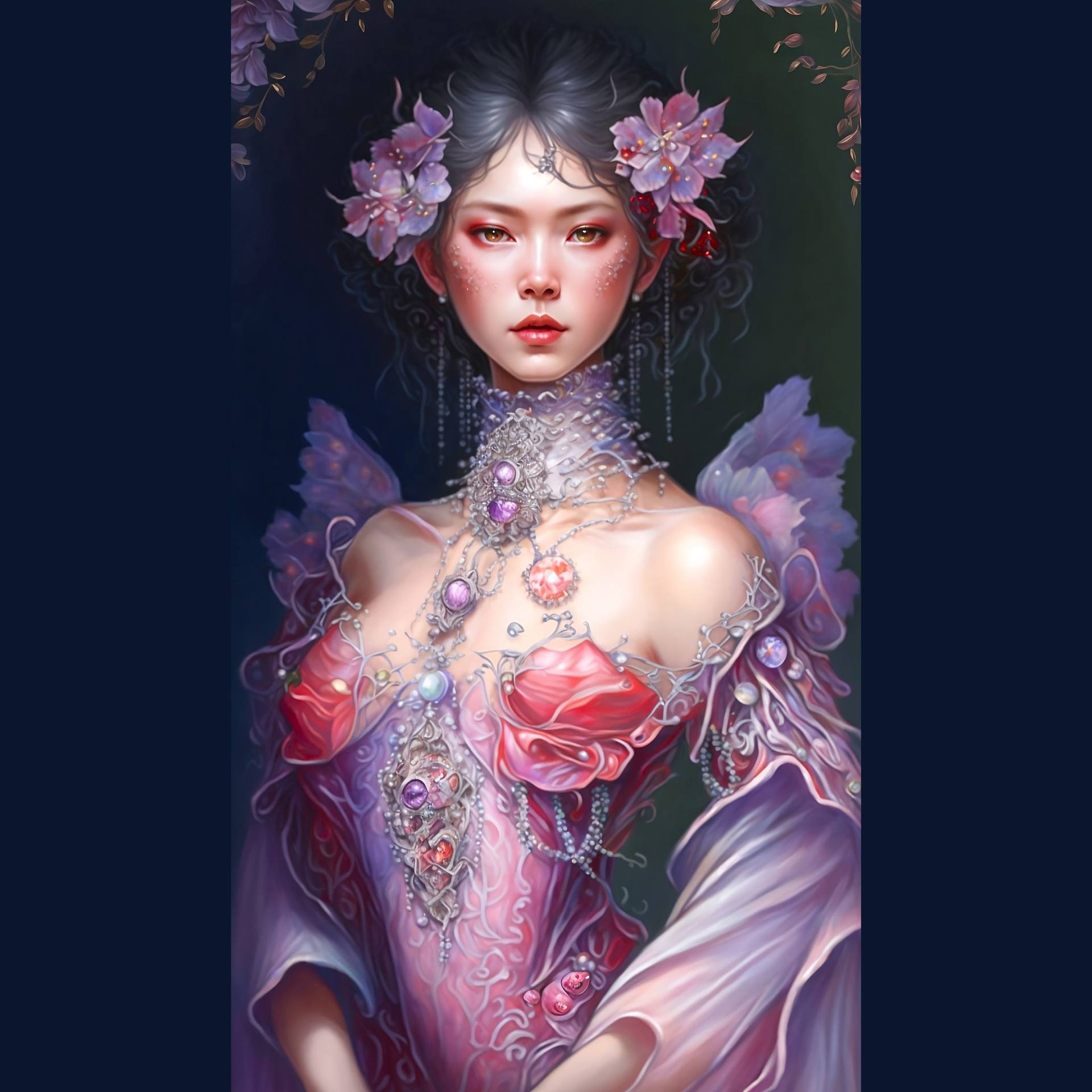 Ethereal thai woman in a dreamy digital painting on Craiyon