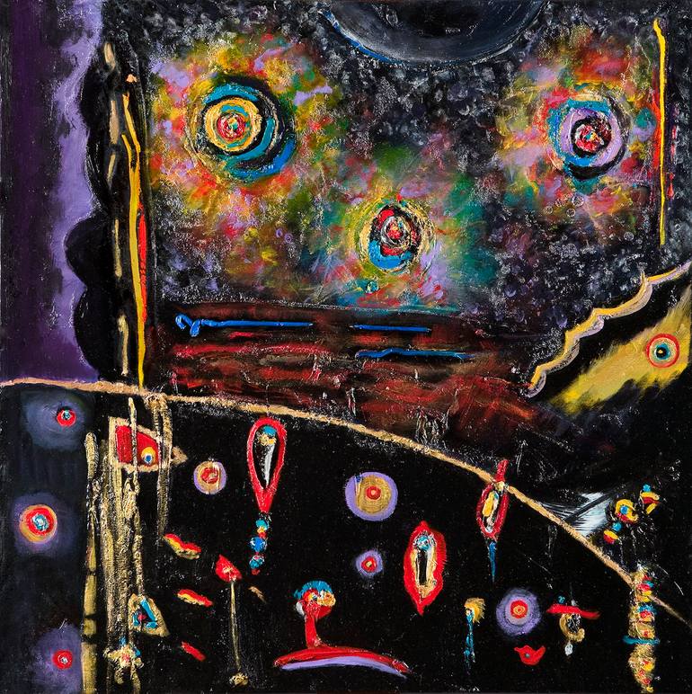 Night Seed Transmission Painting by Carolyn Mary Kleefeld Saatchi Art