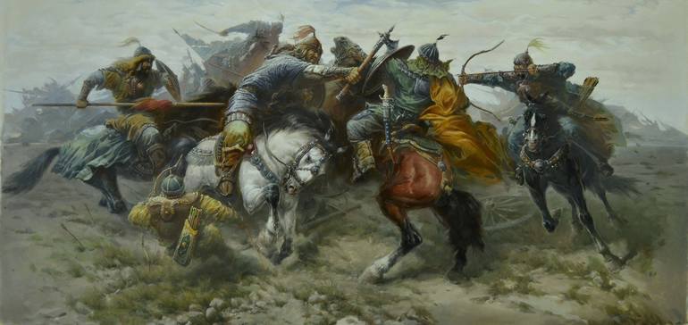 Genghis Khan s Battle In Central Asia Painting By Shavkat Zakhidov Genghis Khan s Battle In Central Asia Painting By Shavkat Zakhidov