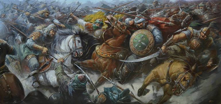 Genghis Khan s Battle in Central Asia Painting by Shavkat Zakhidov