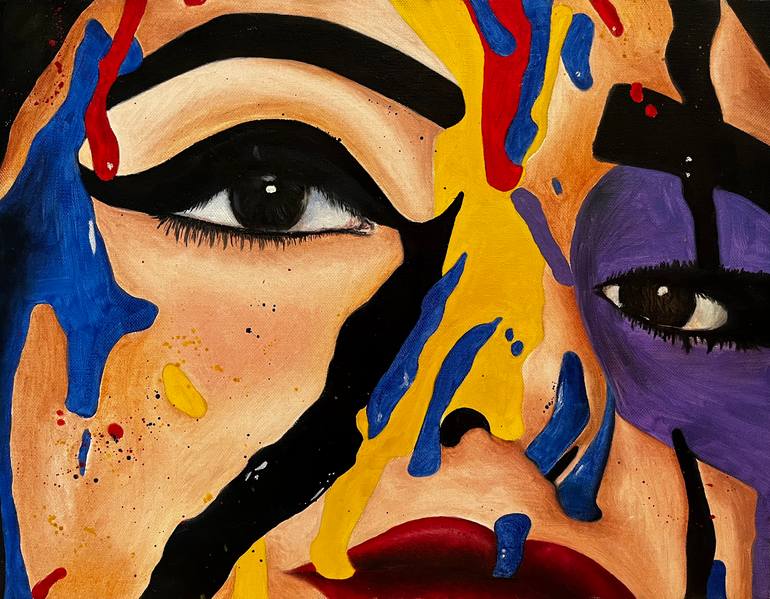 Original Modernism Women Painting by Melina Chrysostomou