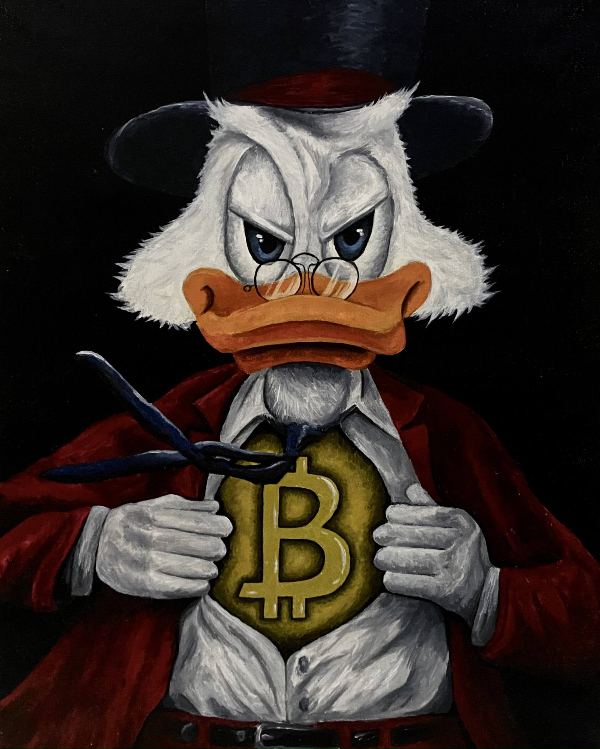 Scrooge McDuck - BitCoin Lover! Drawing by Daria Lipukhina | Saatchi Art
