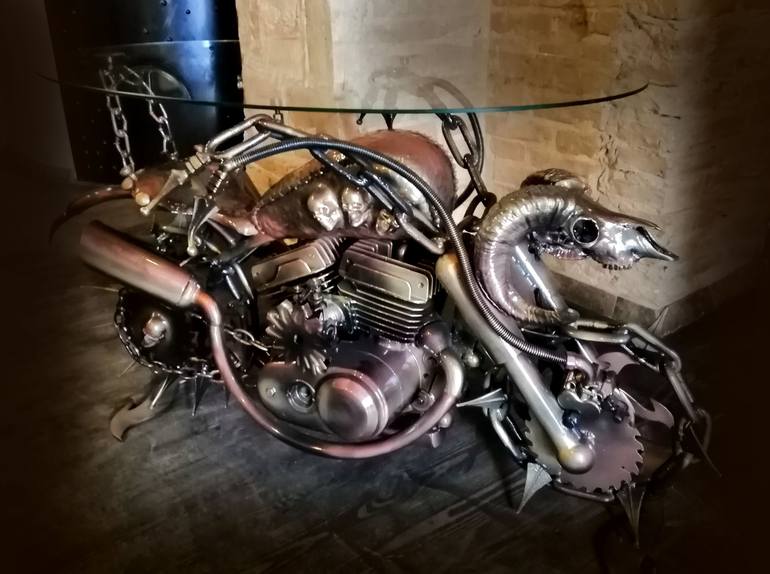 Original Dieselpunk Motorcycle Installation by Oleh Kharchuk