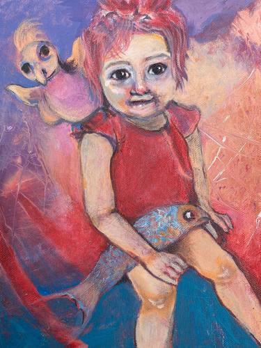 Original Figurative Children Paintings by guler ünlü