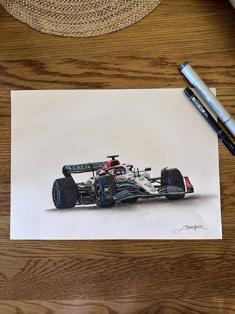 Lewis Hamilton Mercedes 2022 Drawing by Lucia Meneghetti Saatchi Art