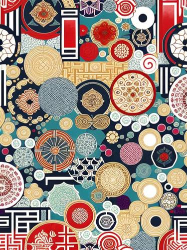 Print of Art Deco Patterns Mixed Media by SoonOne Park