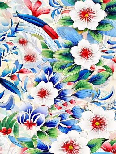 Print of Art Deco Floral Digital by SoonOne Park