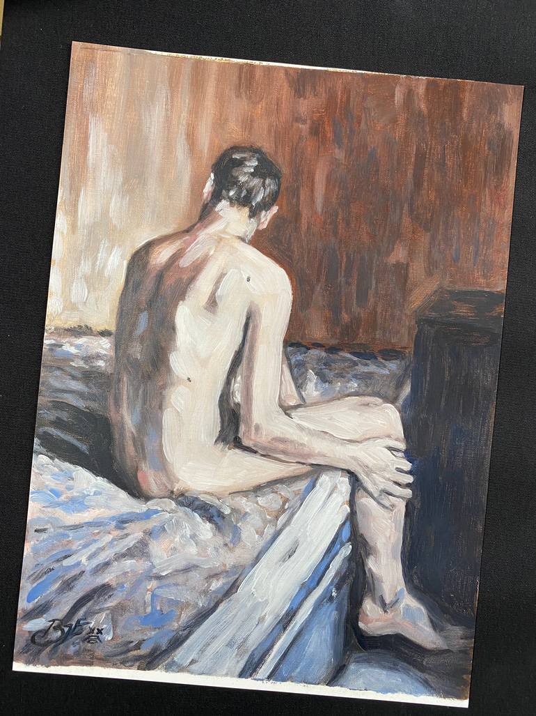 Original Portraiture Nude Painting by Barnaby Edwards