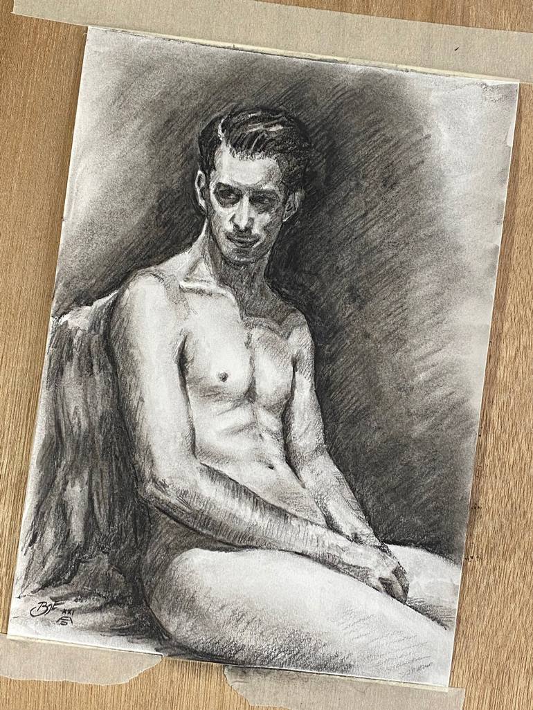 Original Nude Drawing by Barnaby Edwards