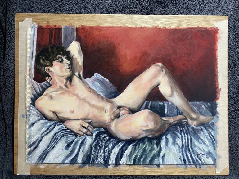 Original Figurative Nude Painting by Barnaby Edwards