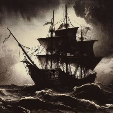 Print of Ship Digital by Gravure Allure