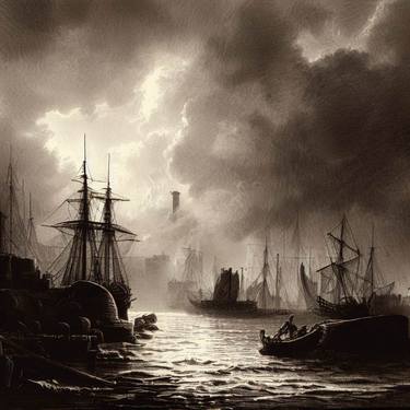Print of Conceptual Ship Digital by Gravure Allure