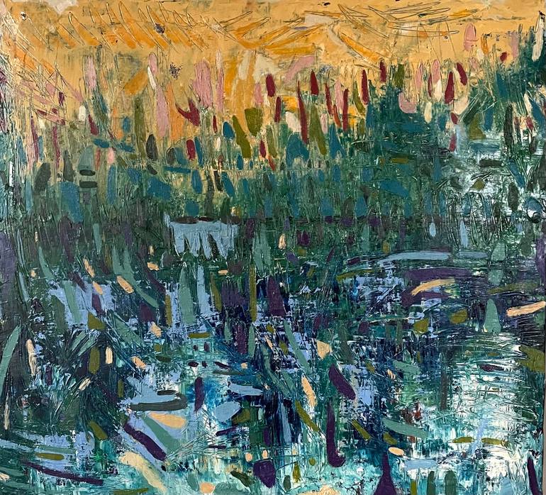 Original Abstract Painting by Erekle Ry Totladze | Abstract Art on Canvas | The lake