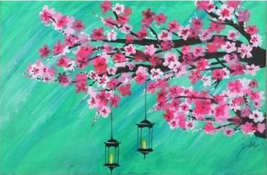 Original Fine Art Floral Painting by AS arts Aish arts