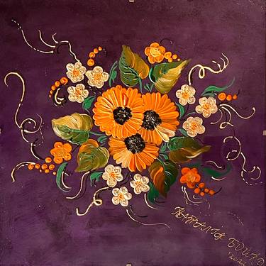 Original Folk Floral Paintings by Nataliia Boiko
