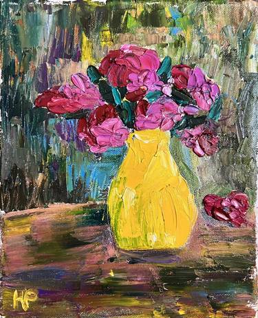 Original Floral Painting by Helen Phagava