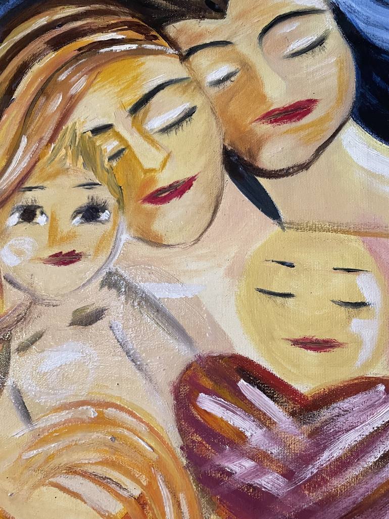 Original Modernism Family Painting by mahnaz Azarafrooz