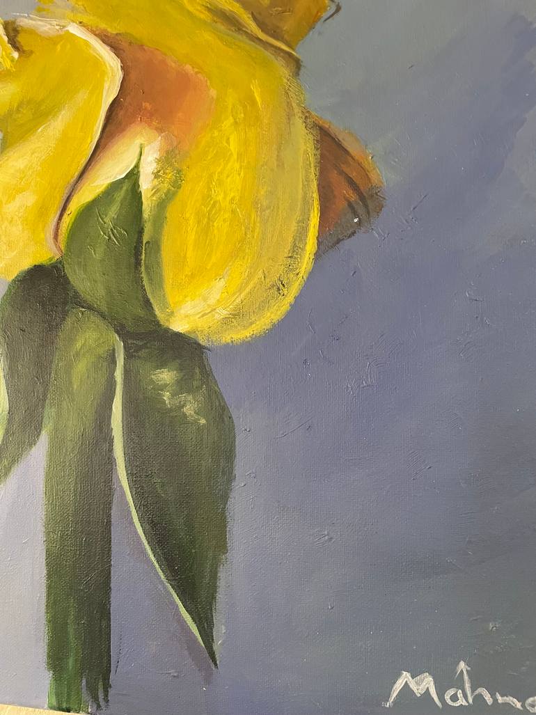 Original Realism Garden Painting by Mahnaz Azarafrooz
