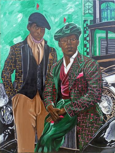 Original Figurative Men Paintings by Olaosun Oluwapelumi