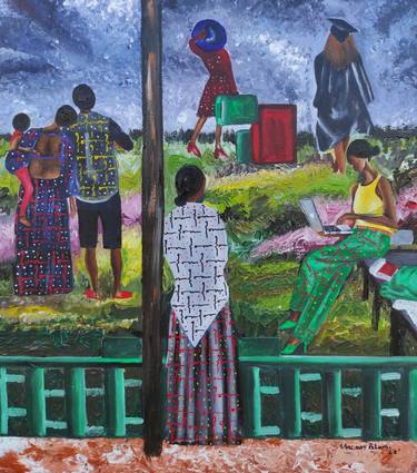 Original Abstract Expressionism People Painting by Olaosun Oluwapelumi