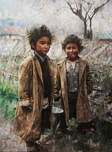 Original Realism Kids Painting by Antonio Capel