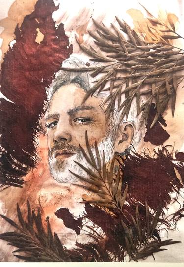 Original Art Deco Floral Mixed Media by Daniela Frank