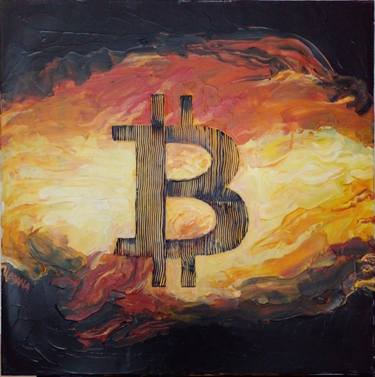 Art Bitcoin, Acrylic Painting Bitcoin, Magical Bitcoin. thumb