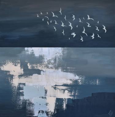 Original Abstract Seascape Paintings by Lelde Brake-Klaverī
