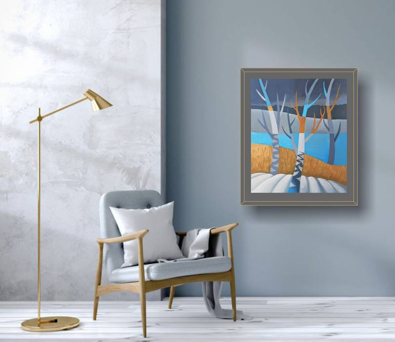 Original Abstract Landscape Painting by Lelde Brake-Klaverī