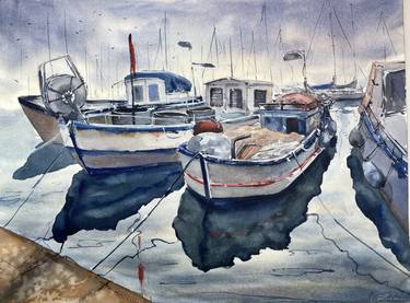 Print of Boat Paintings by Katja Vollmer