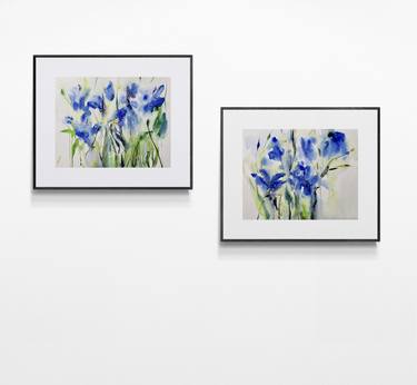 2 paintings . blue flowers thumb