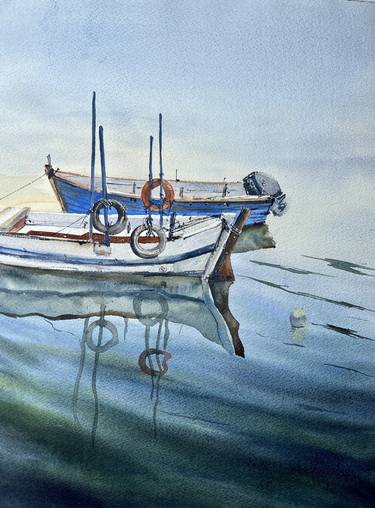 Original Boat Paintings by Katja Vollmer