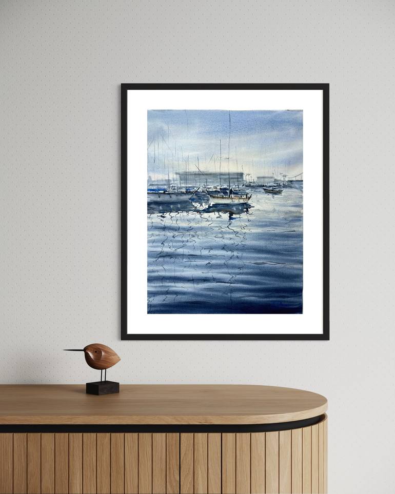 Original Contemporary Yacht Painting by Katja Vollmer