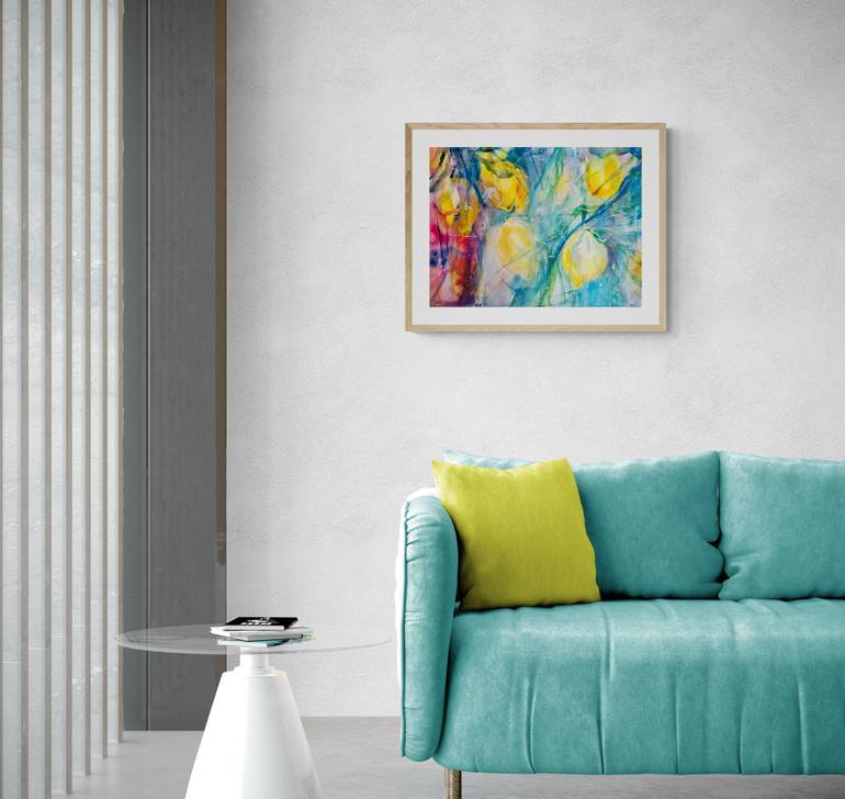 Original Abstract Expressionism Garden Painting by Katja Vollmer