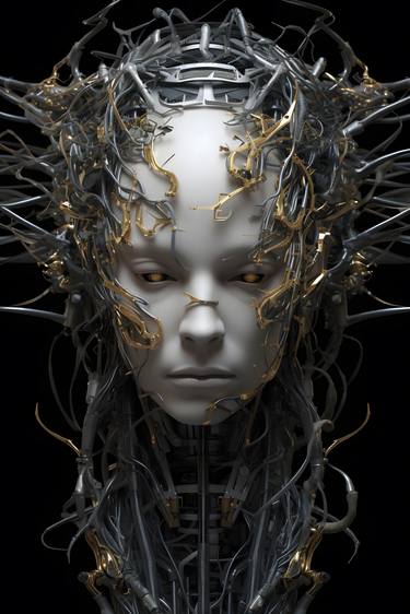 303 - Biomechanical Cyborg - AI Art - Limited Edition thumb