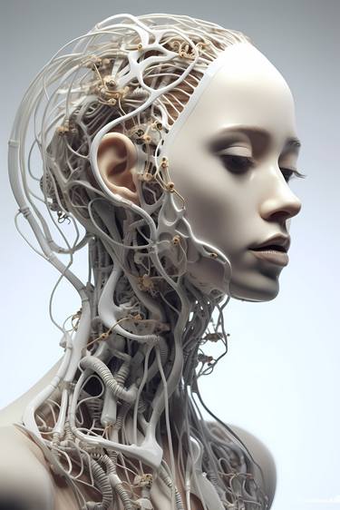 Hanna - Biomechanical Cyborg - AI Art - Limited Edition thumb