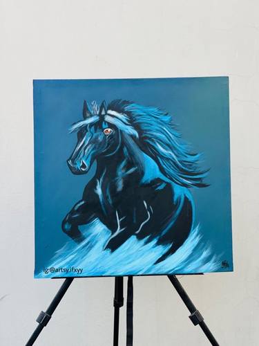 Original Abstract Horse Paintings by Ifzah Aamir