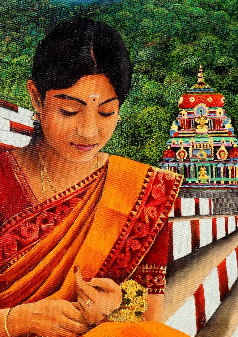 Original Photorealism Women Painting by Mag Paintings