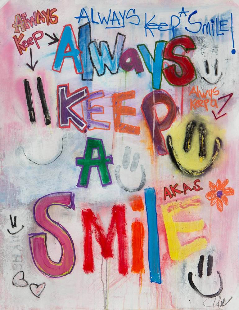 Always Keep A SMILE Mixed Media by Filippo Ioco | Saatchi Art