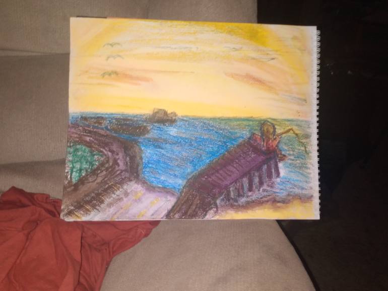 Original Illustration Seascape Drawing by Chad Corbett