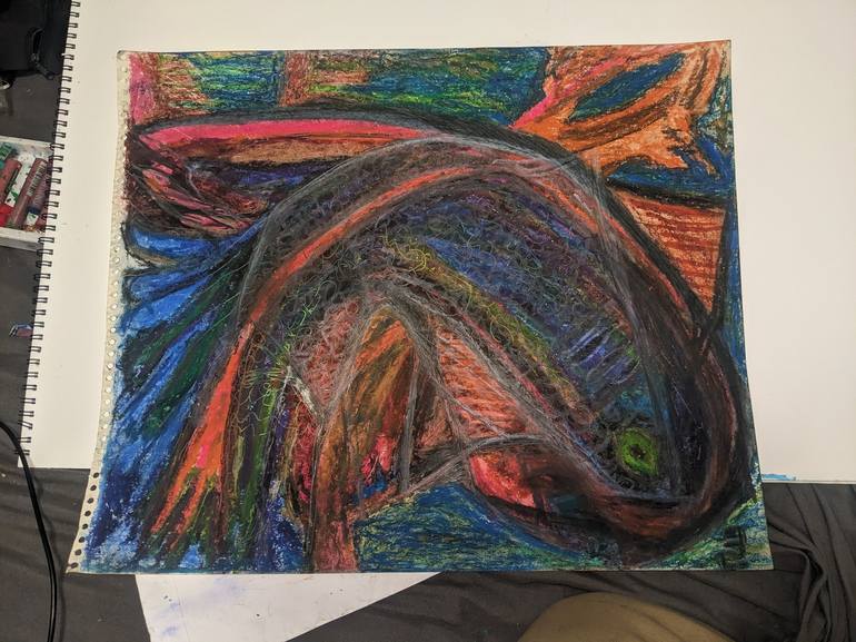 Original Abstract Expressionism Animal Drawing by Chad Corbett